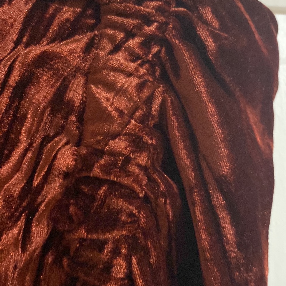 Crushed velvet rust brown Zara skirt